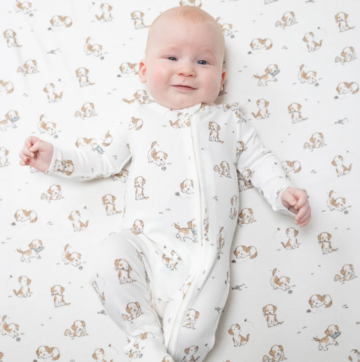 Explorer Puppy Blue 2 Way Zipper Footie - Angel Dear