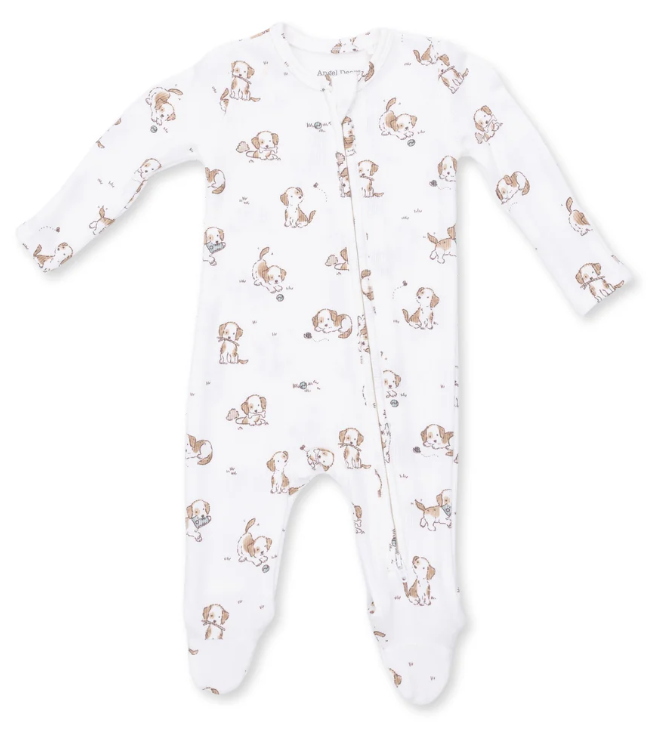 Explorer Puppy Blue 2 Way Zipper Footie - Angel Dear