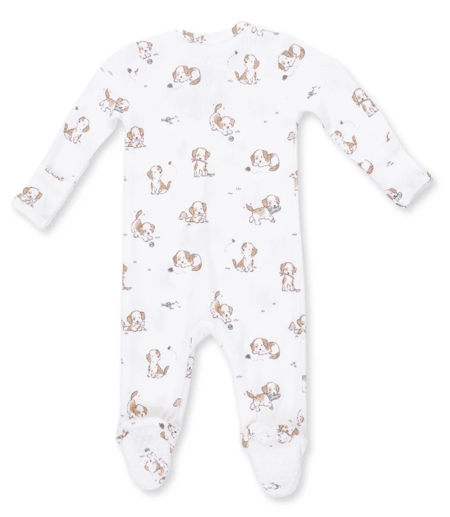 Explorer Puppy Blue 2 Way Zipper Footie - Angel Dear