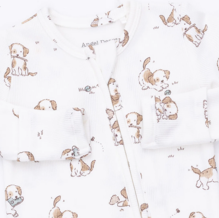 Explorer Puppy Blue 2 Way Zipper Footie - Angel Dear