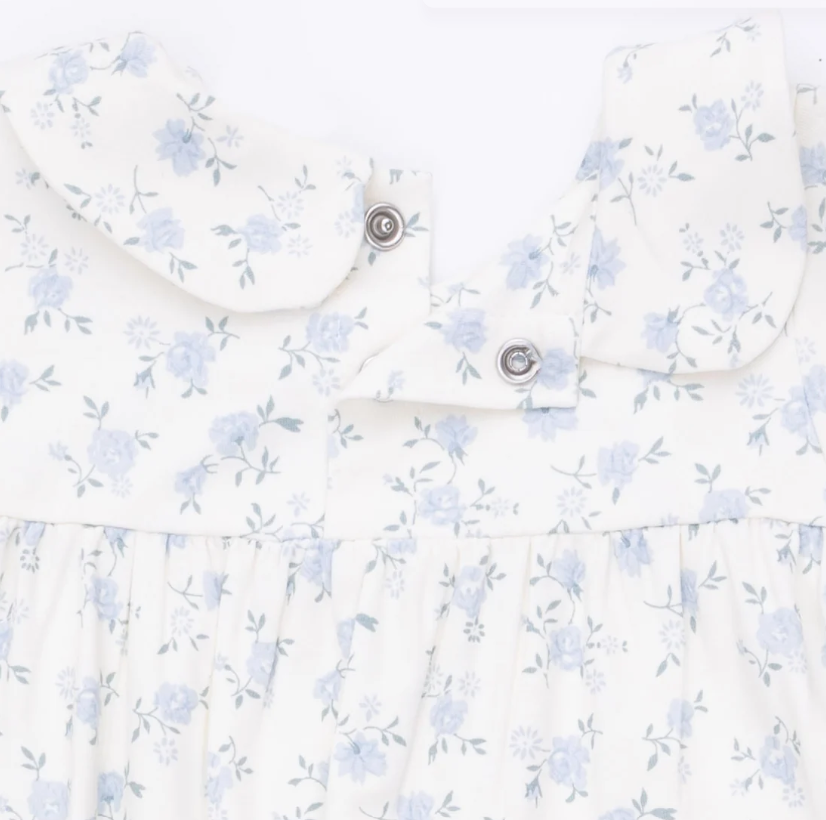 Blue Rose Briar Smocked Romper - Angel Dear