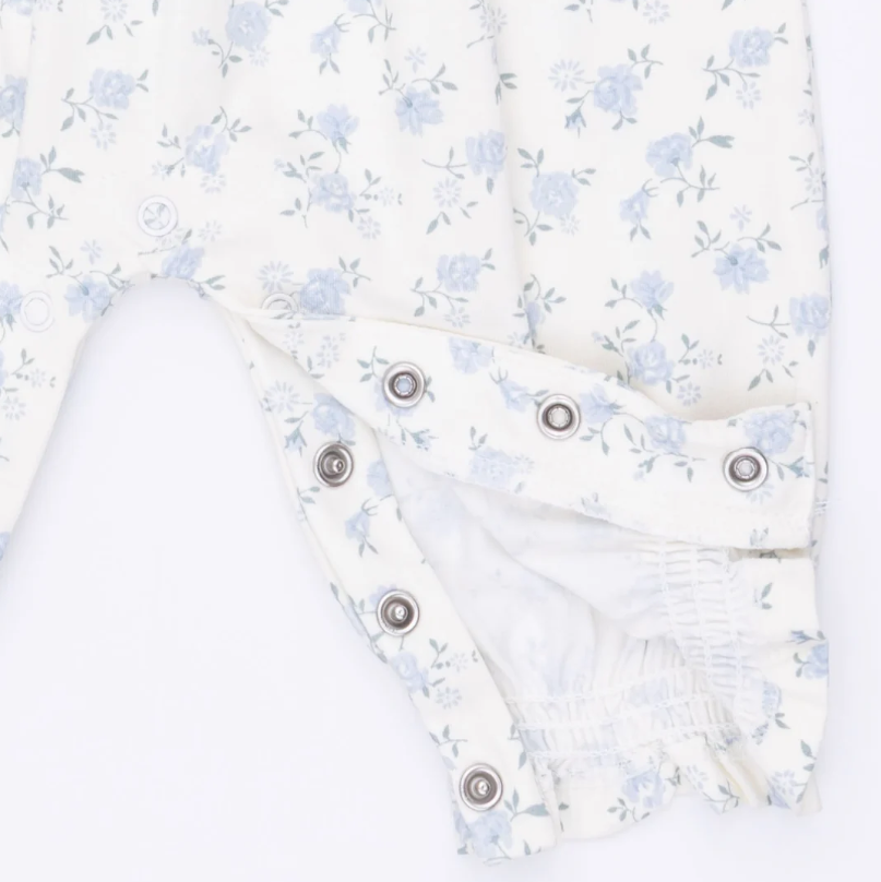 Blue Rose Briar Smocked Romper - Angel Dear
