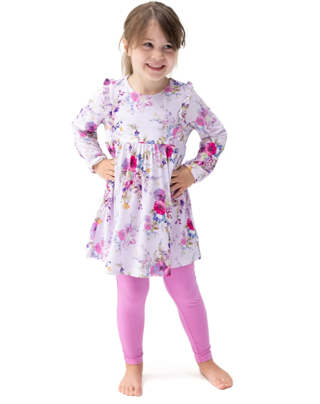 Purple Dahlia Floral Dress & Legging Set - Angel Dear