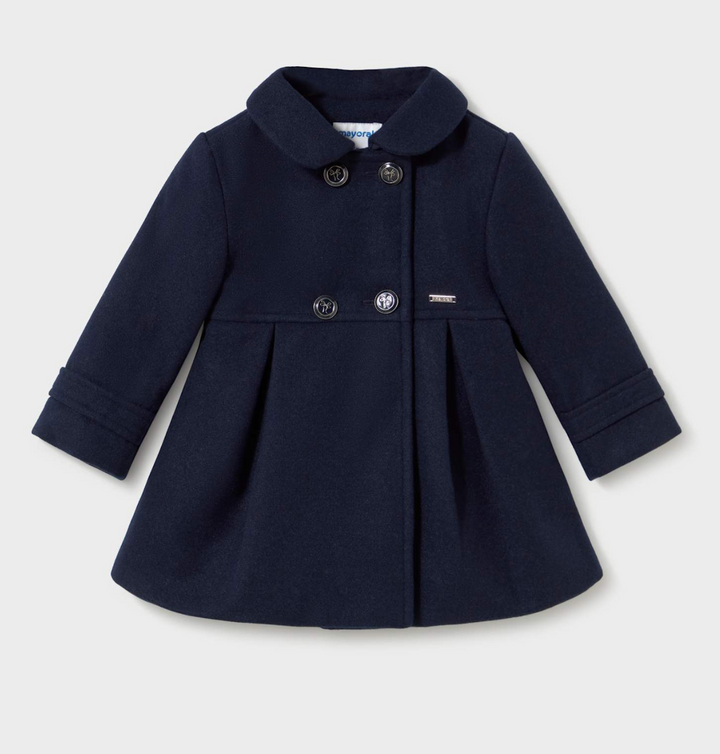 Girls Navy Wool Blend Coat - Mayoral