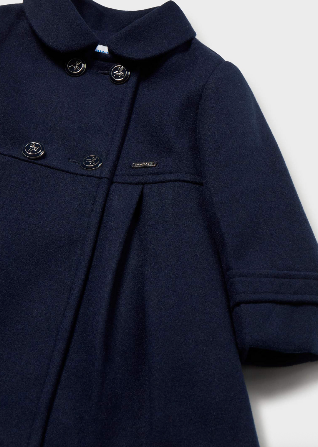 Girls Navy Wool Blend Coat - Mayoral