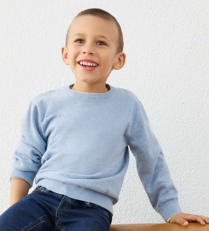 Boys Light Blue Crewneck Sweater - Mayoral