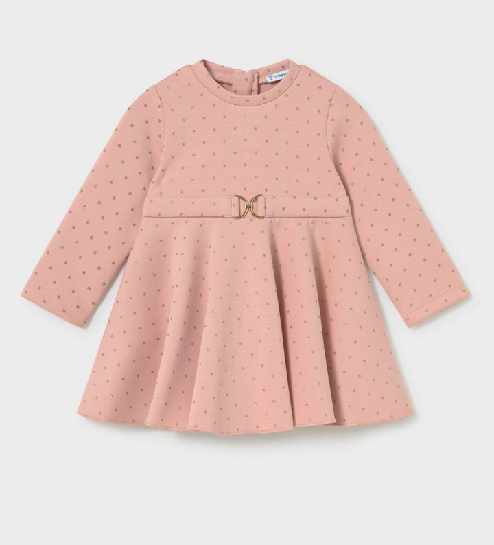 Pink & Gold Sparkle Neoprene Dress - Mayoral