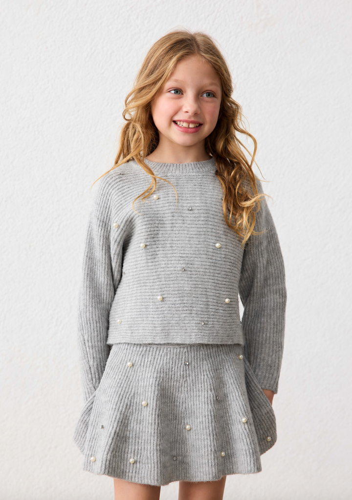 Knit Sweater Set With Pearls - Mayoral