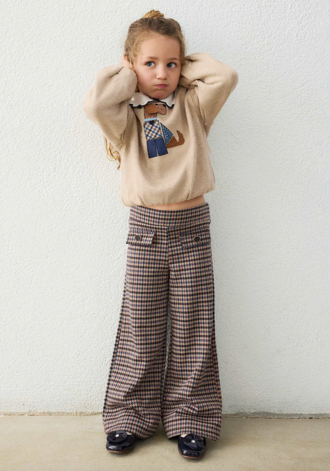 Houndstooth Wide-Leg Pants - Mayoral