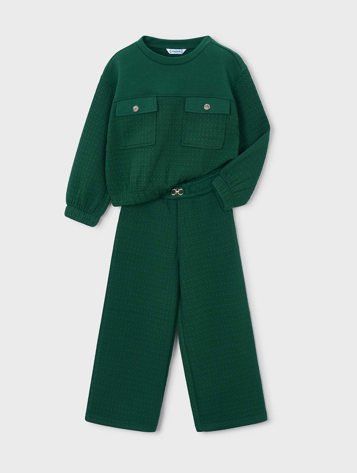 Green Pocket Sweatshirt & Pant Set - Mayoral