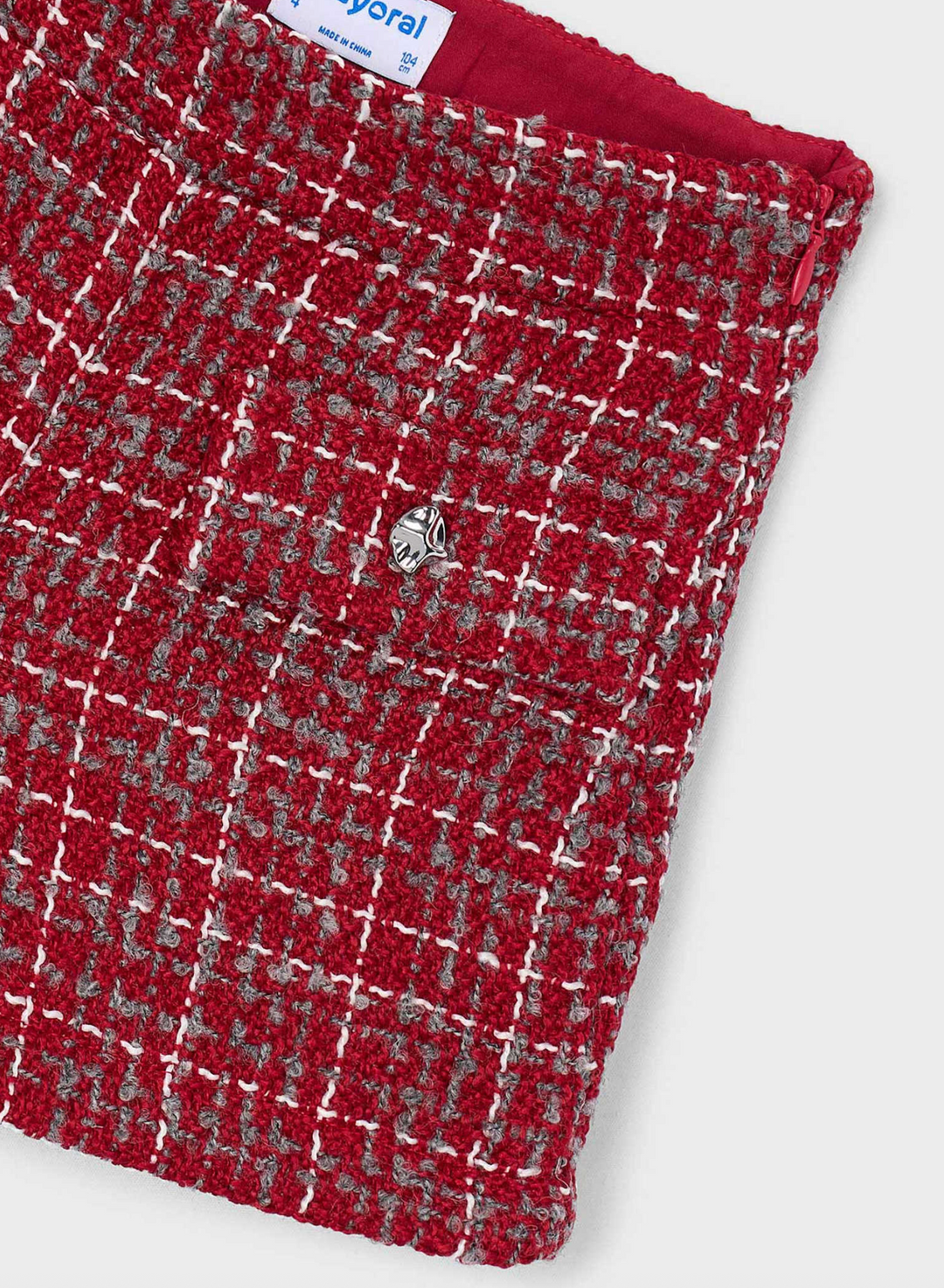 Red Plaid Tweed Shorts - Mayoral