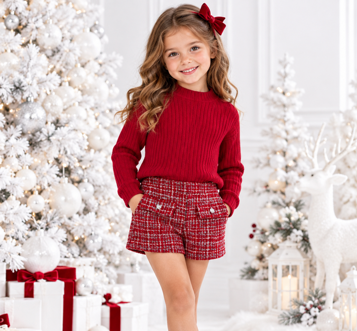 Girls Red Mockneck Sweater - Mayoral