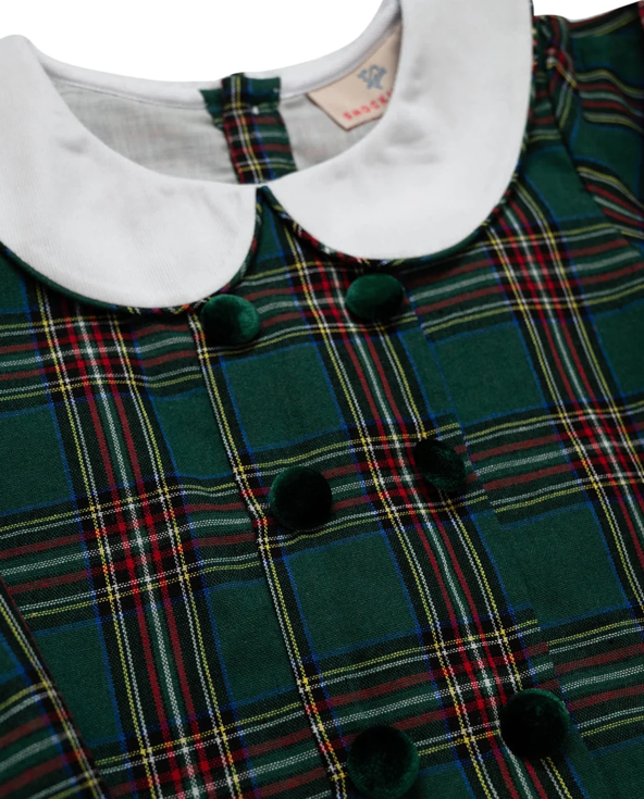 Green Christmas Tartan Dress - Smockingbird