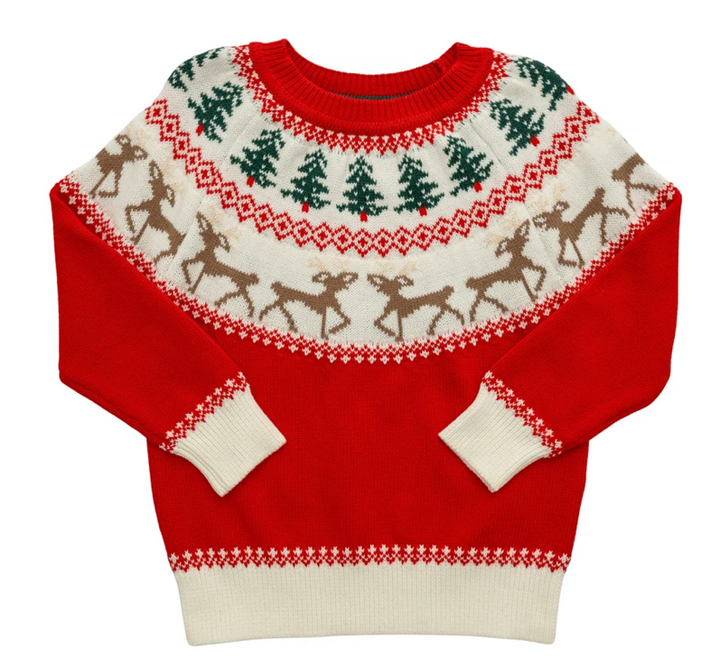 Reindeer Holiday Sweater - Lulu Bebe