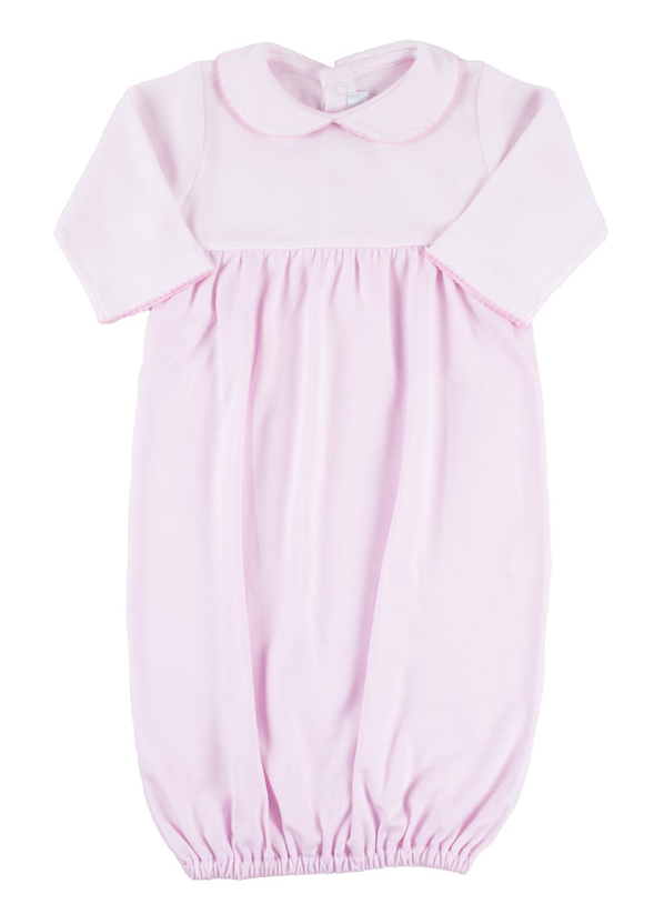 Pink Striped Pima Gown - Cuclie