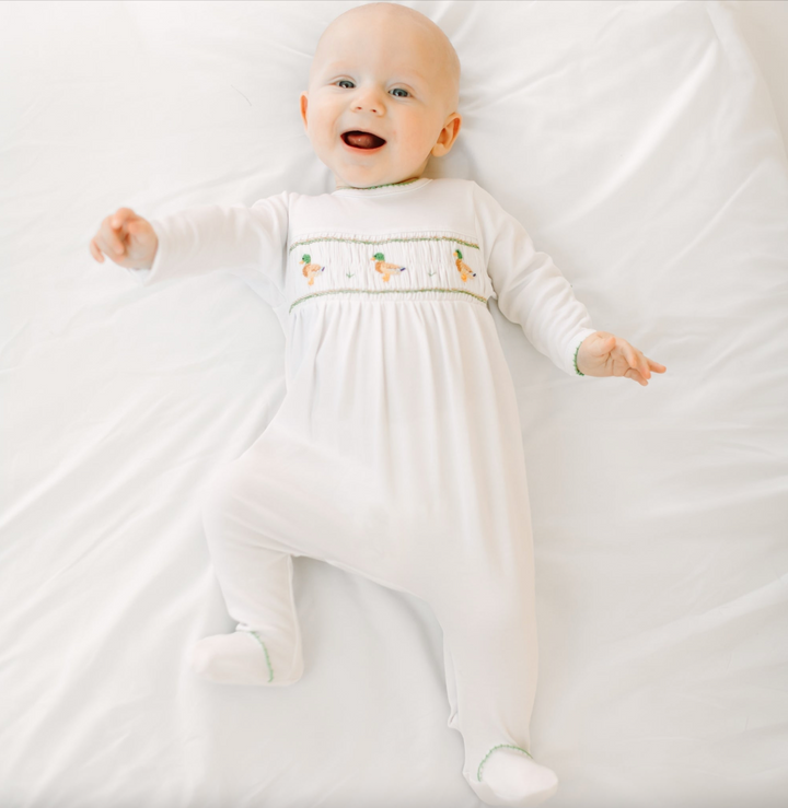 Mallard Moments Smocked Footie - Magnolia Baby