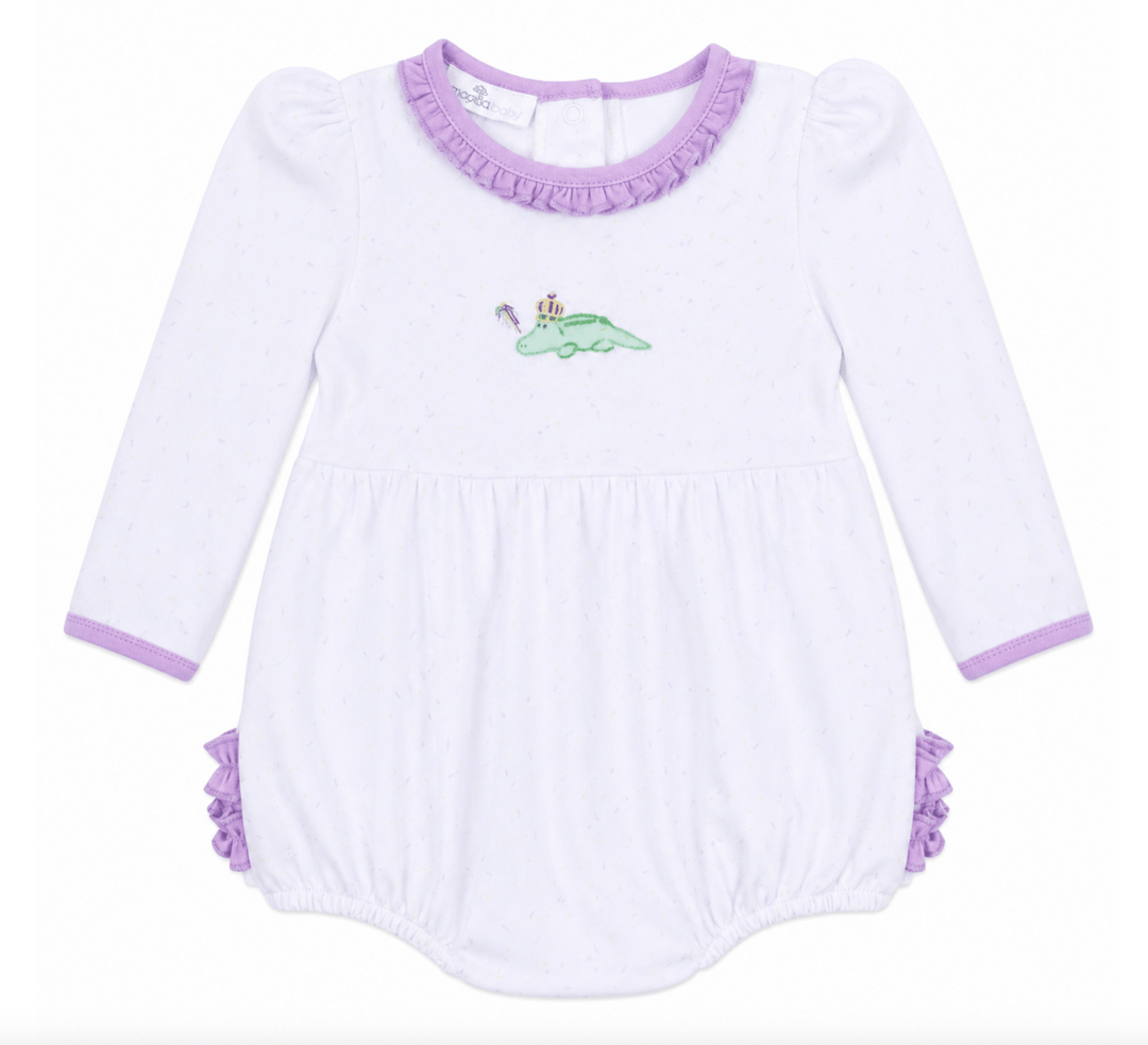 Mardi Gras Bayou Pals Ruffle Girls Bubble - Magnolia Baby
