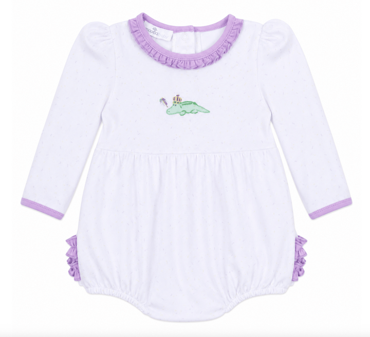 Mardi Gras Bayou Pals Ruffle Girls Bubble - Magnolia Baby