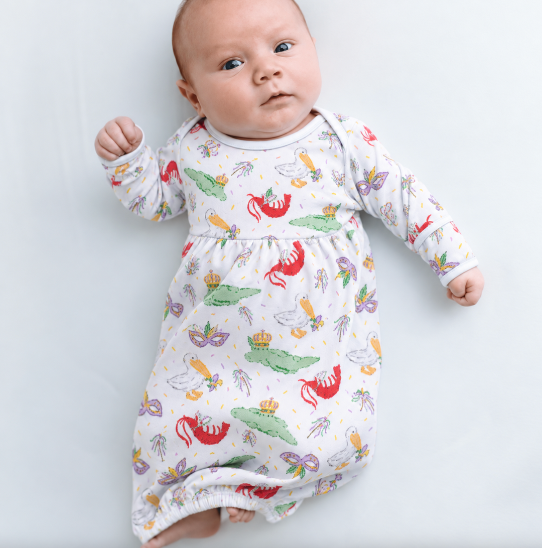 Mardi Gras Bayou Pals Gathered Gown - Magnolia Baby