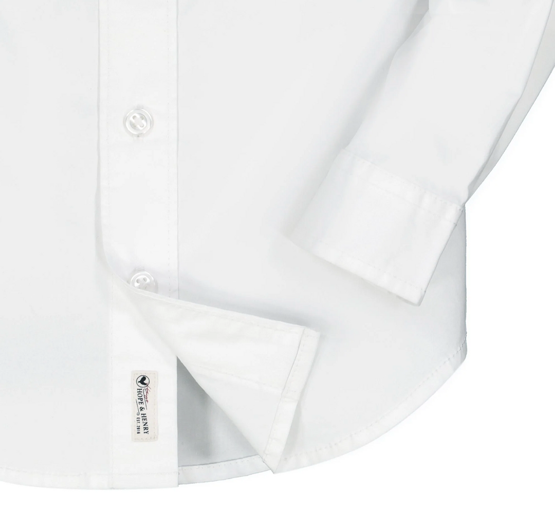 Boys White Button Down Poplin Shirt - Hope & Henry