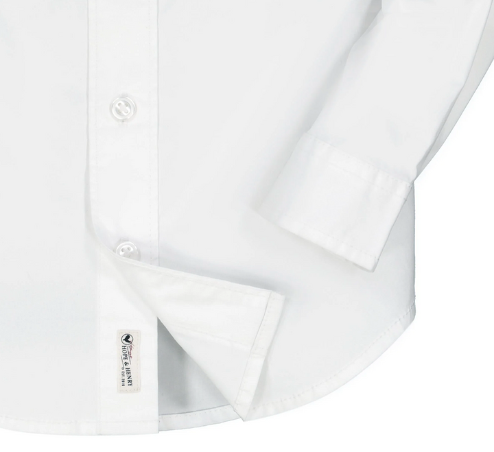 Boys White Button Down Poplin Shirt - Hope & Henry