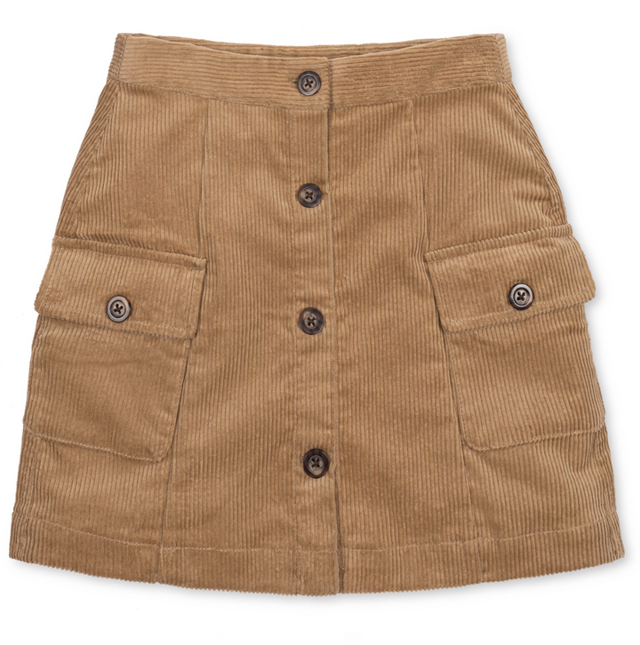 Organic Corduroy Button Front Skirt - Hope & Henry