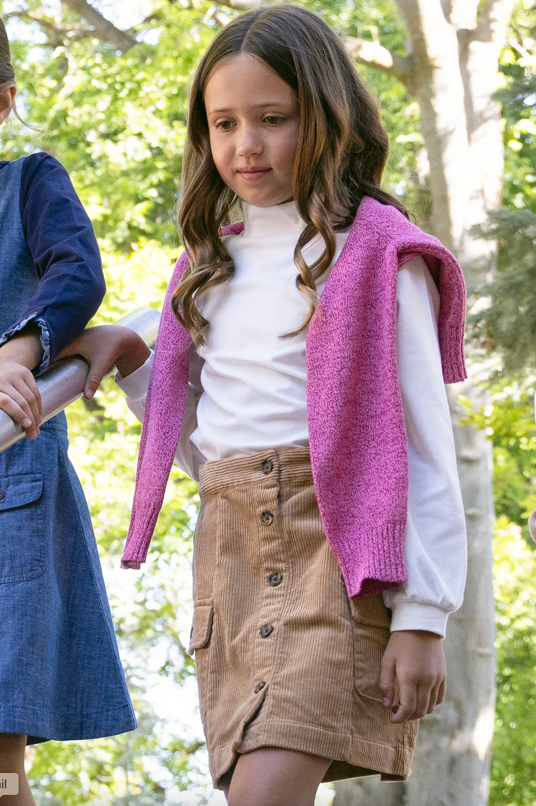Organic Corduroy Button Front Skirt - Hope & Henry