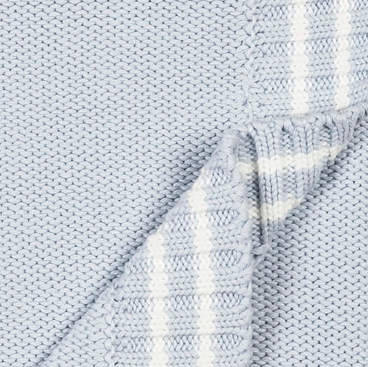 Light Blue Knit Baby Blanket - Hope & Henry