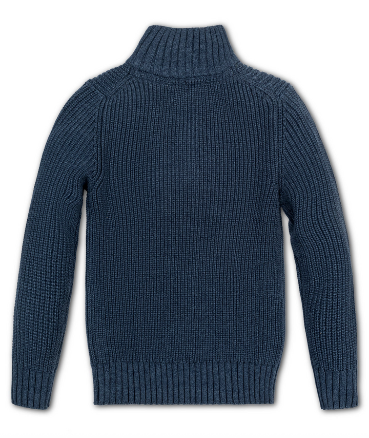Organic Half Zip Navy Sweater - Hope & Henry