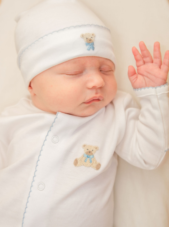 Baby Boy Teddy Converter Gown & Hat - Milly Marie