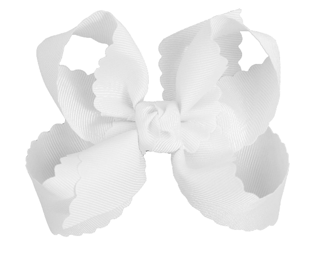 WHITE SCALLOPED EDGE BOWS - BEYOND CREATIONS