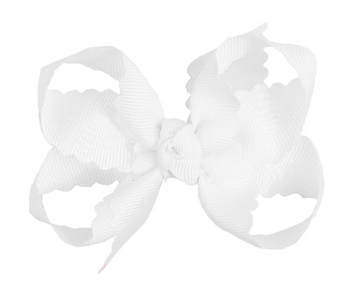 WHITE SCALLOPED EDGE BOWS - BEYOND CREATIONS