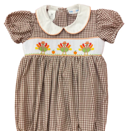 Smocked Turkey Dress - Lulu Bebe - 6