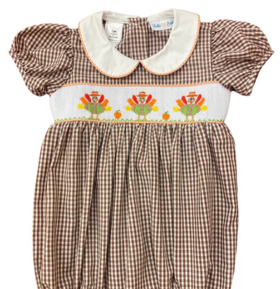 Smocked Turkey Dress - Lulu Bebe - 6