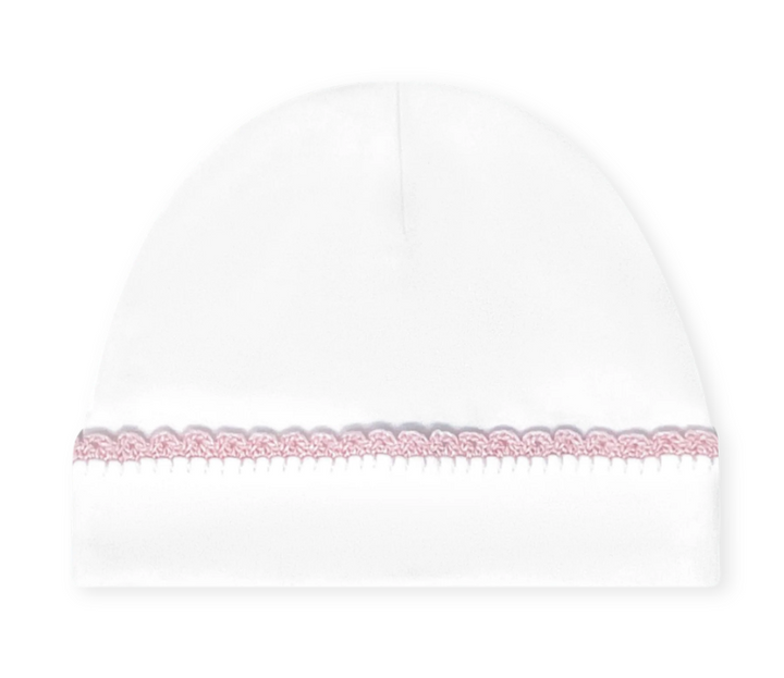 Crochet Stitched Baby Hat - Lullaby Set - Blue, Pink & White