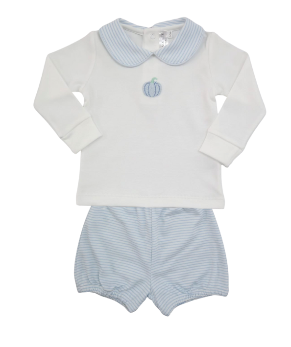 Baby Boy Blue Pumpkin Bloomer Set - Milly Marie