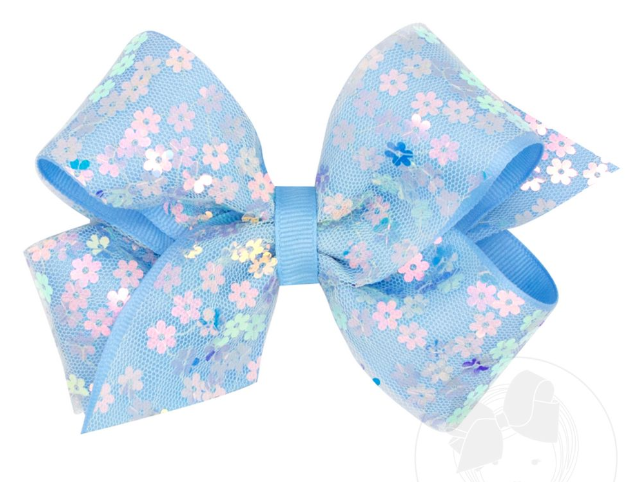 Sequin Floral Bow - Wee Ones