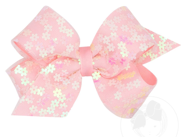 Sequin Floral Bow - Wee Ones