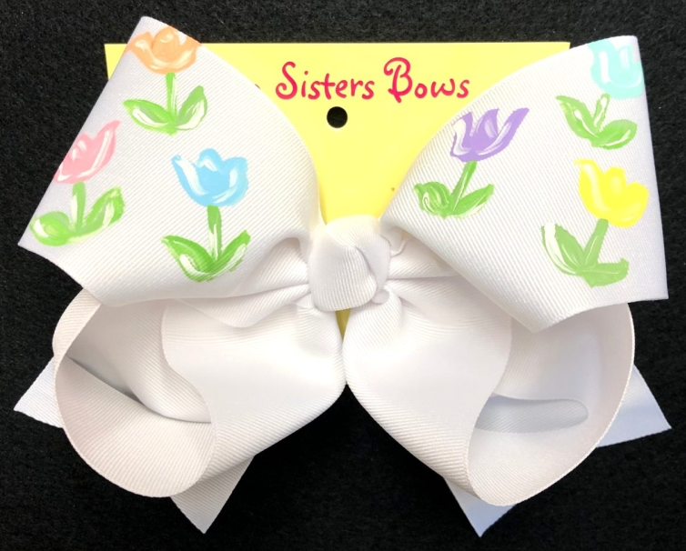 Hand Painted Floral Bows - Two Sisters Bows