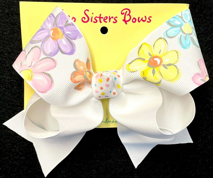 Hand Painted Floral Bows - Two Sisters Bows