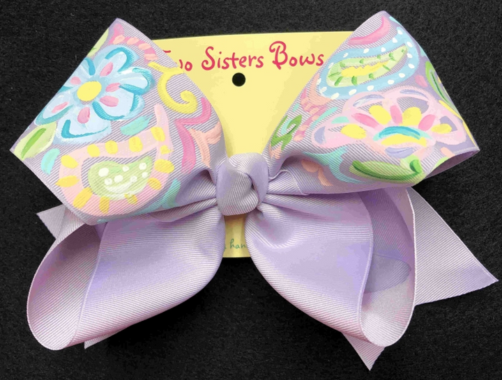 Hand Painted Floral Bows - Two Sisters Bows