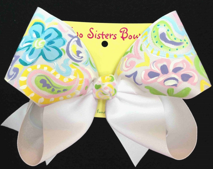 Hand Painted Floral Bows - Two Sisters Bows