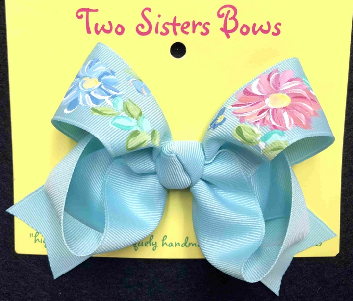 Hand Painted Floral Bows - Two Sisters Bows