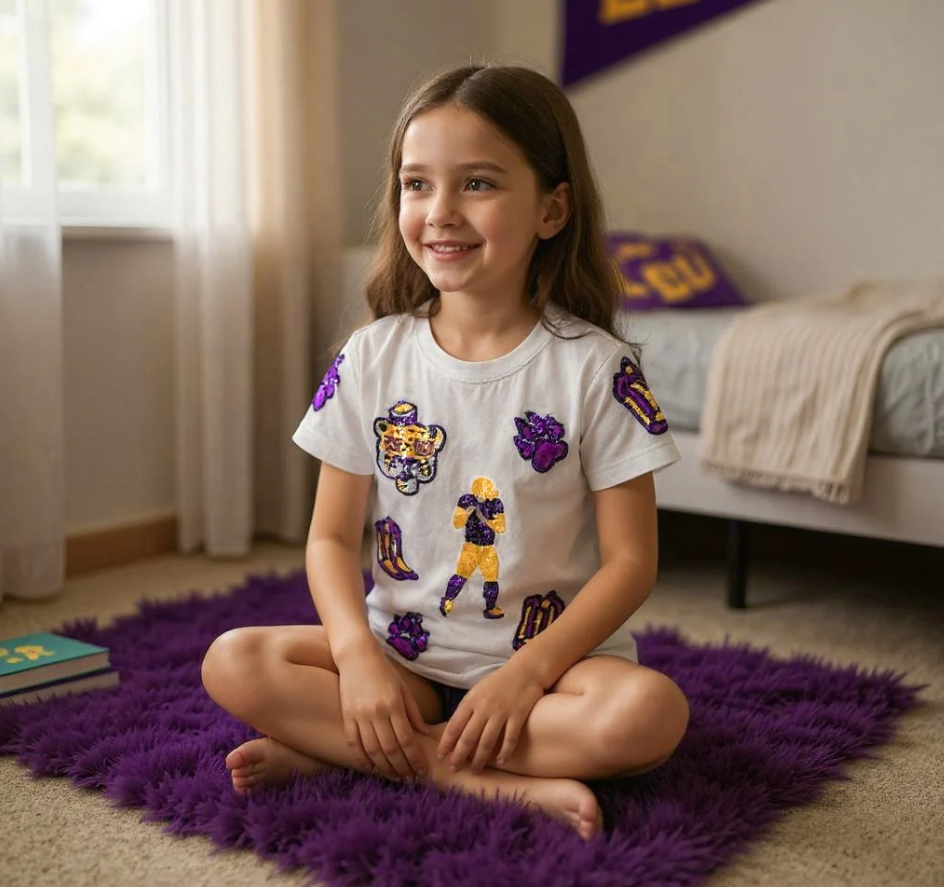 Sequin Football Game Day Shirtp