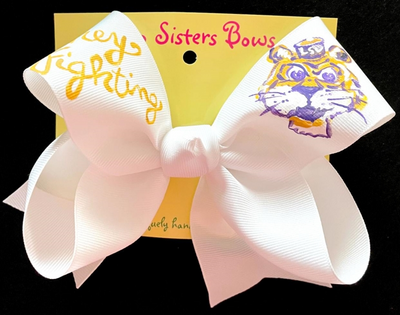 Hand Painted Bows - Two Sisters Bows - LSU