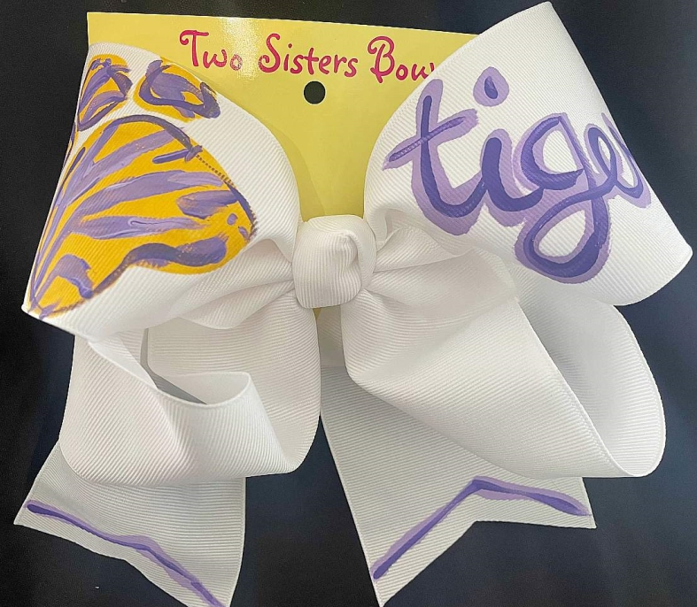 Hand Painted Bows - Two Sisters Bows - LSU