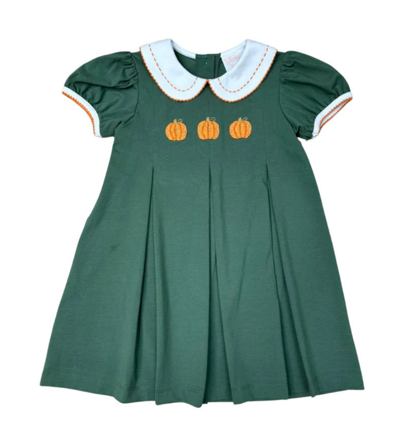 Pumpkin Pleats Collared Penny Dress - Whimsy Bay Kids
