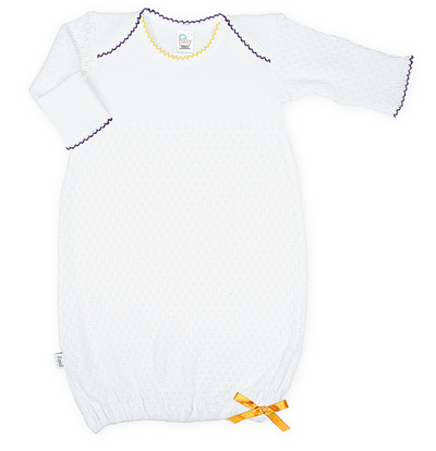 Paty Knit Overlap Shoulder Gown - Newborn