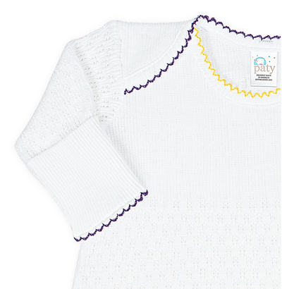 Paty Knit Overlap Shoulder Gown - Newborn