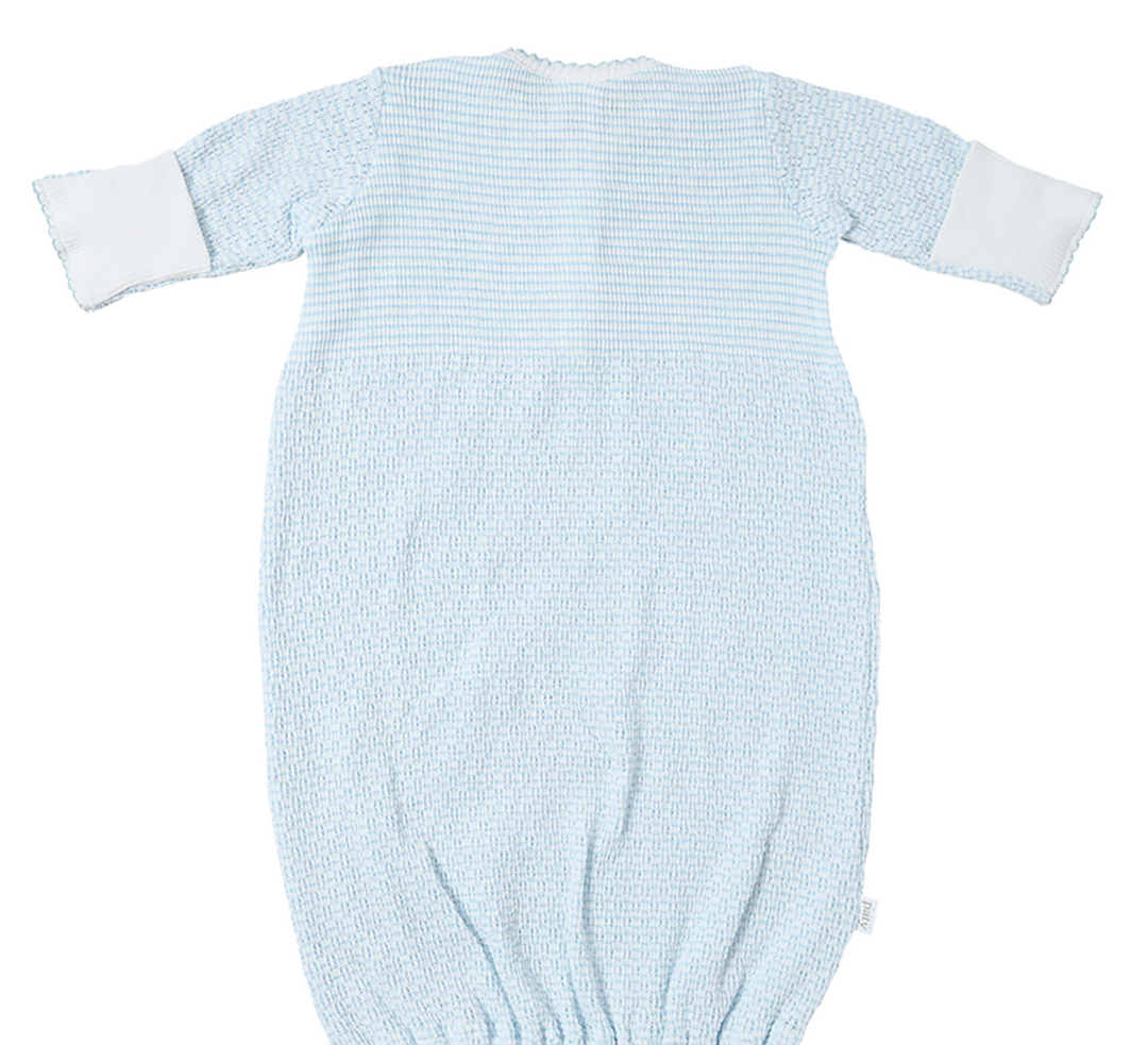 Blue Paty Knit, Placket Gown Preemie